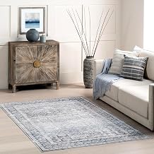 nuLOOM Splashguard Ivette Grey/Ivory, 3' x 5', Vintage, Soft and Cozy, High Traffic, Stain Resistant, Easy Clean, Durable, Machine Washable Area Rug for Bedroom, Living Room, Dining, Den, Foyer