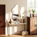 Irregular Wall Mirror, Asymmetrical Wall Mirror Decorative Wavy Mirror | 22"x36" Abstract Shape Curvy Mirror, Antique-Bronze,for Living Room Bathroom Bedroom Entryway