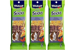Vitakraft Crunch Sticks Guinea Pig Chewable Treats: Healthy Teeth, Wildberry & Honey, 6-Pack