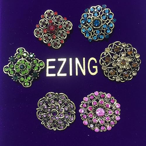Miniatura 4 de Ezing Lote 36pc Broches de flores de cristal Pines al por mayor para ramo de boda DIY