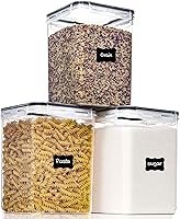 PANTRYSTAR 3-Pack 5.2L Airtight Food Storage Containers with Lids - BPA-Free Large Canisters for Flour, Sugar, Pantry Organization