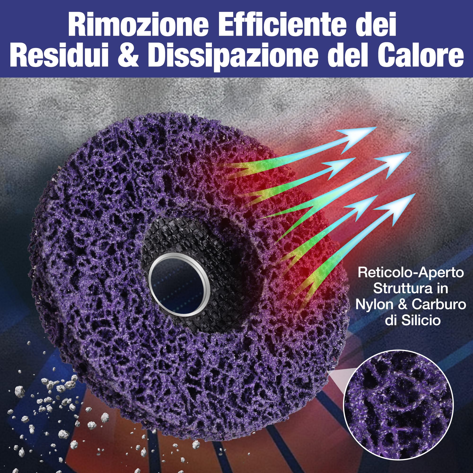WORKPRO Set da 6 Dischi Abrasivi 125 mm per Smerigliatrice Angolare, Dischi di Pulizia Grossolana per la Rimozione di Ruggine e Vernice, Dischi per Smerigliatrice per Lavori di Sgrossatura