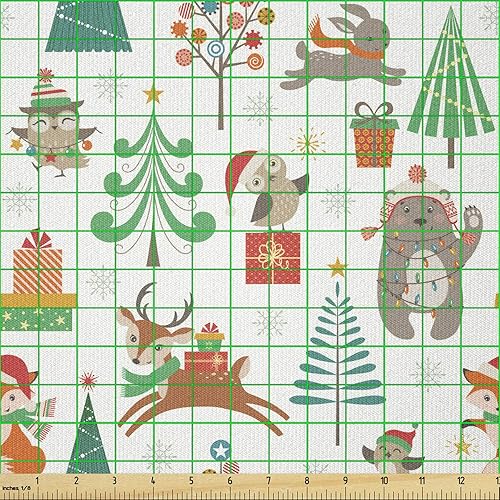 Miniatura 40 de Ambesonne The Yard - Tela de hibisco de flores tropicales en tonos de la vida real, tela decorativa para tapicería, cestas de almacenamiento