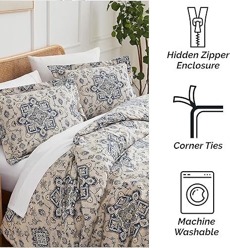 Miniatura 6 de Southshore Fine Living, Inc. Persia Collection - Juego de funda de edredón de tamaño King extragrande, funda de edredón estampada de 3 piezas, dos