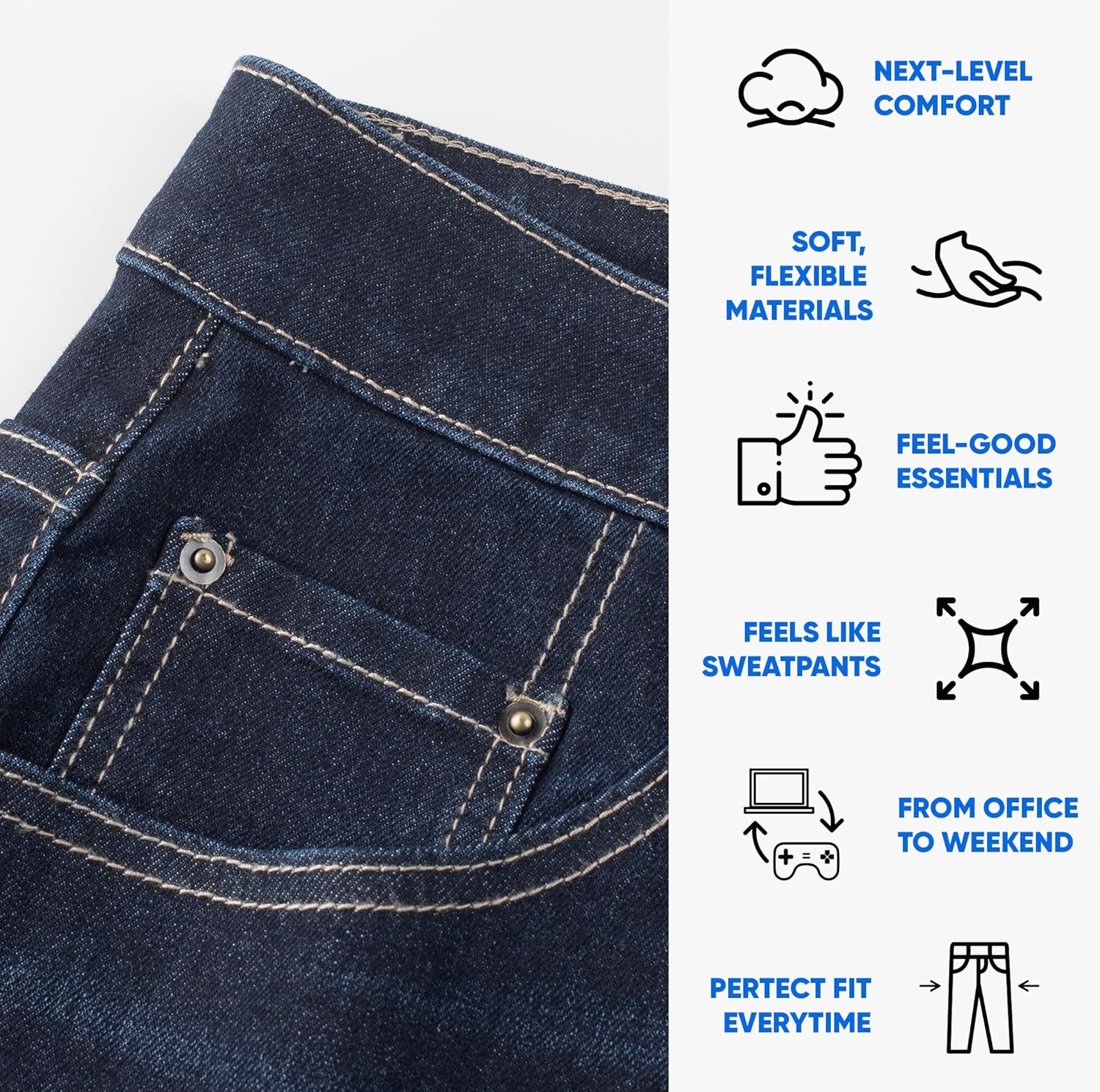 JMIERR Men's Stretch Jeans Regular Fit Straight Leg Casual Denim Pants - Image 5