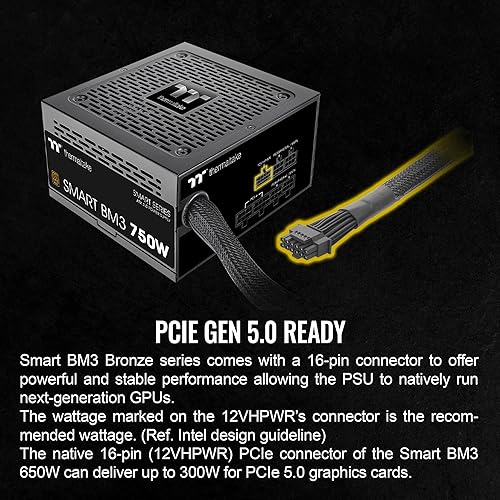 Miniatura 4 de Thermaltake Smart BM3 750W 80Plus Bronze ATX 3.0 y PCIE 5.0 Ready Fuente de alimentación semimodular condensador japonés de 221.0 F221  F 5 años de