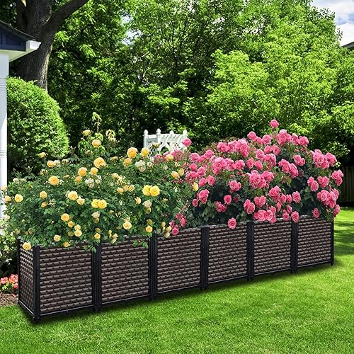 Miniatura 2 de Macetas Grandes para Plantas de Exterior - Profundizadas 20" de Altura, Camas Elevadas para Jardinería con Autoriego, Caja de Plantación Elevada con