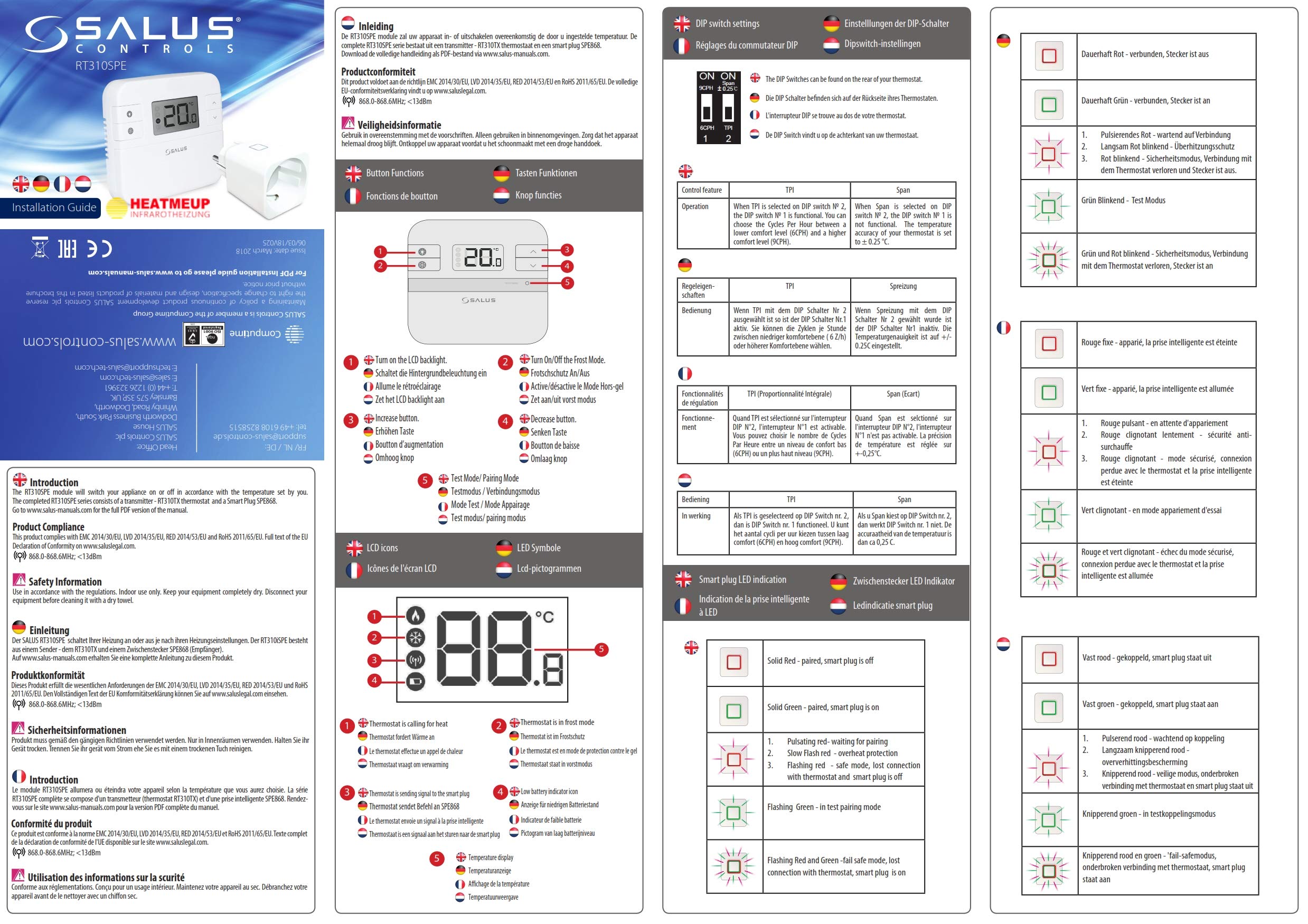 Salus Digitales Funk-Raumthermostat-Set RT310SPE für Magma® Infrarotheizung  - Salus Digitaler Funk-Raumthermostat RT310TX mit Salus Funk-Schukostecker  SPE868 : Amazon.de: Baumarkt