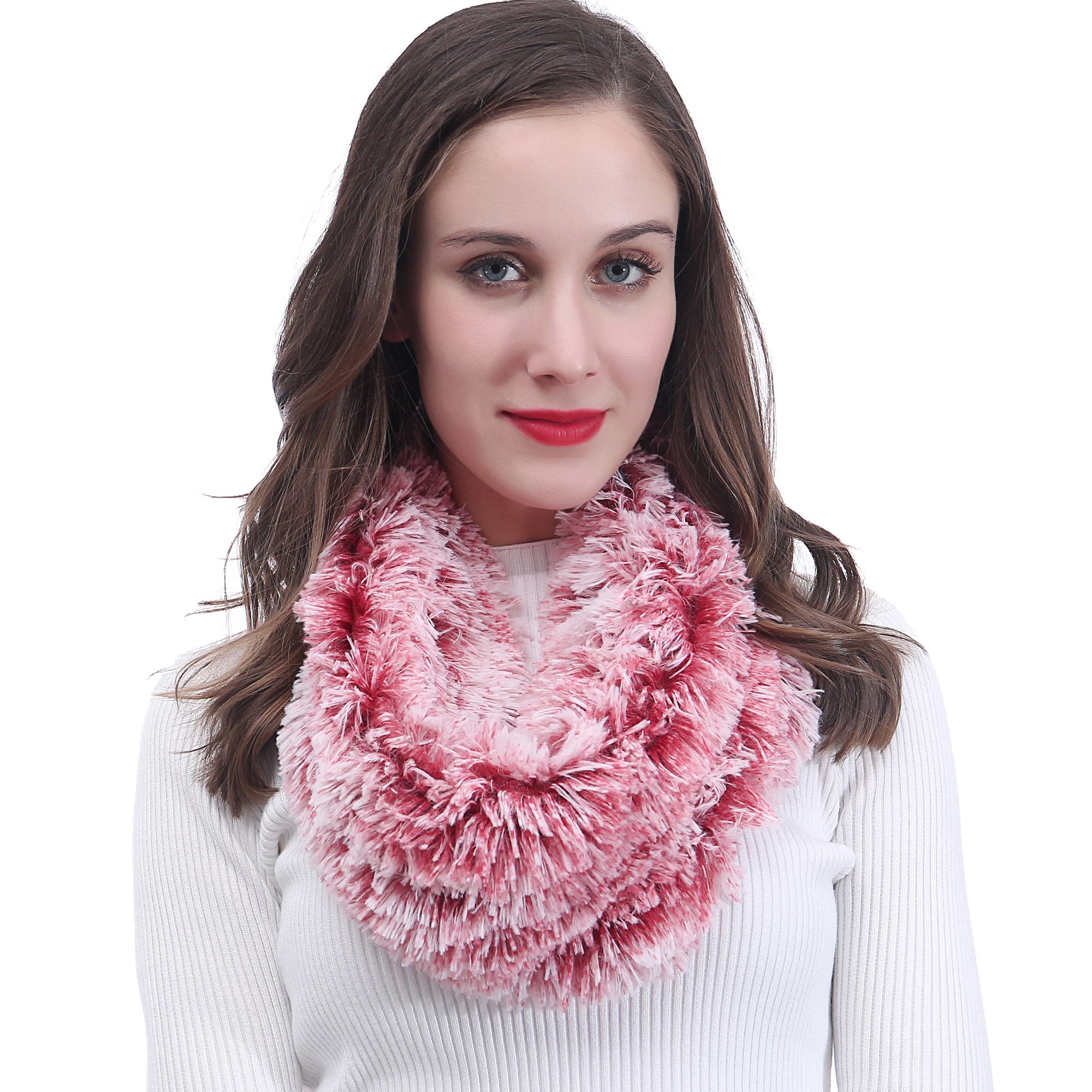 Lina & LilySuper Soft Fluffy Faux Fur Snood Scarf Neck Warmer