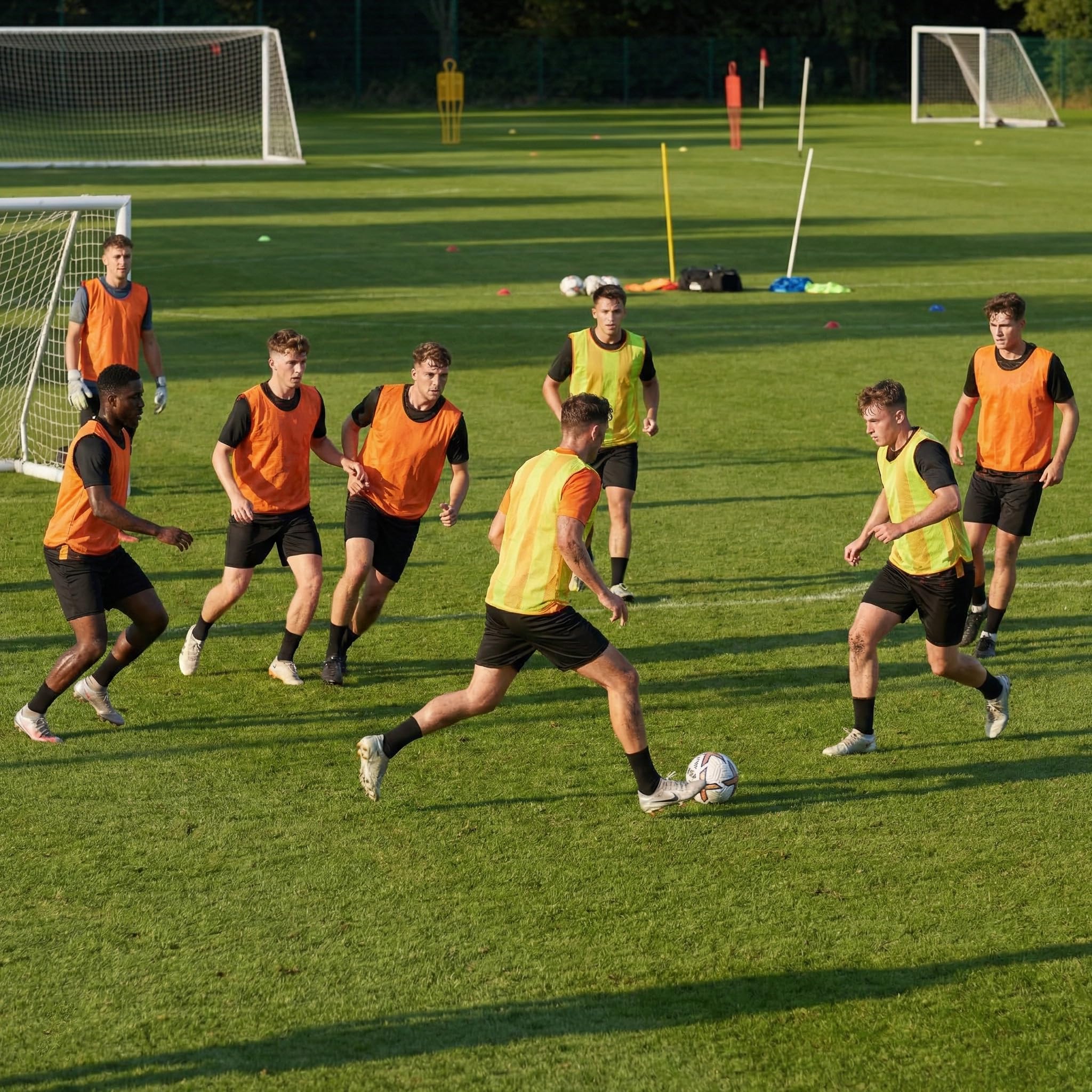 10 Stück Wende-Trainings-Lätzchen für Fußball, Hockey, Netball, Outdoor-Sportaktivitäten, doppelseitig, zweifarbig, Junior Jugendliche Erwachsene Größen Unisex, T-Shirts, Mesh Jersey