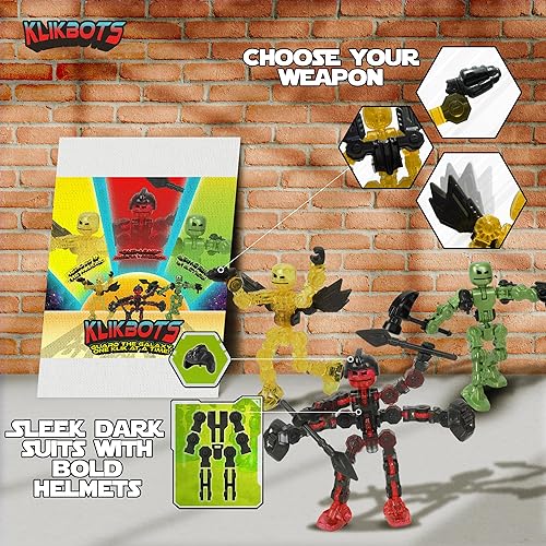 Miniatura 7 de Zing Klikbot Galaxy Pack, juego de 3 figuras de acción posables con armas, incluye 1 héroe (hielo), 1 villano (maze) y 1 guardián (escorpión),