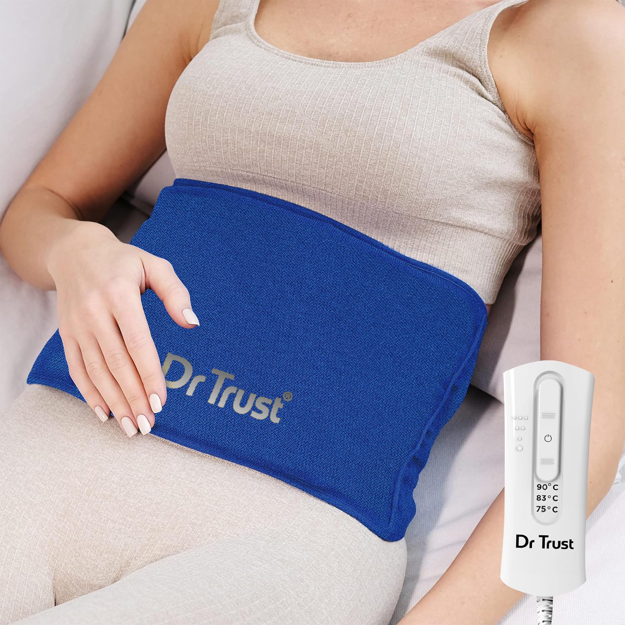 Dr Trust USA Orthopedic Electric Heating Pad for Period Pain Relief I Heat Belt For Period Cramps, Lower Back Pain, Lumbar, Shoulder & Knee, 3 Heat Settings with Temperature Controller-368