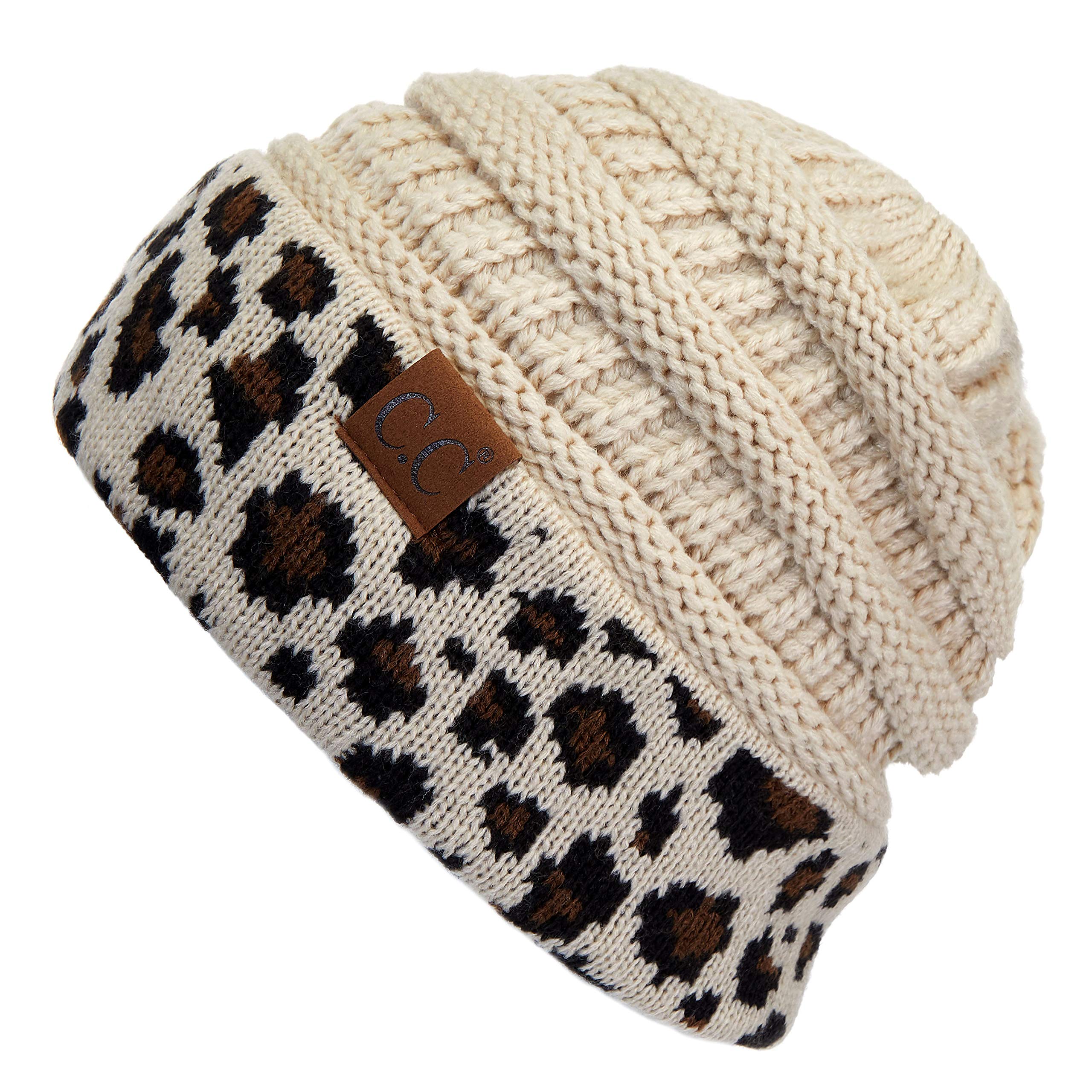 C.C Trendy Warm Chunky Soft Stretch Cable Knit Beanie Skully, Winter Mint, One Size — view 144