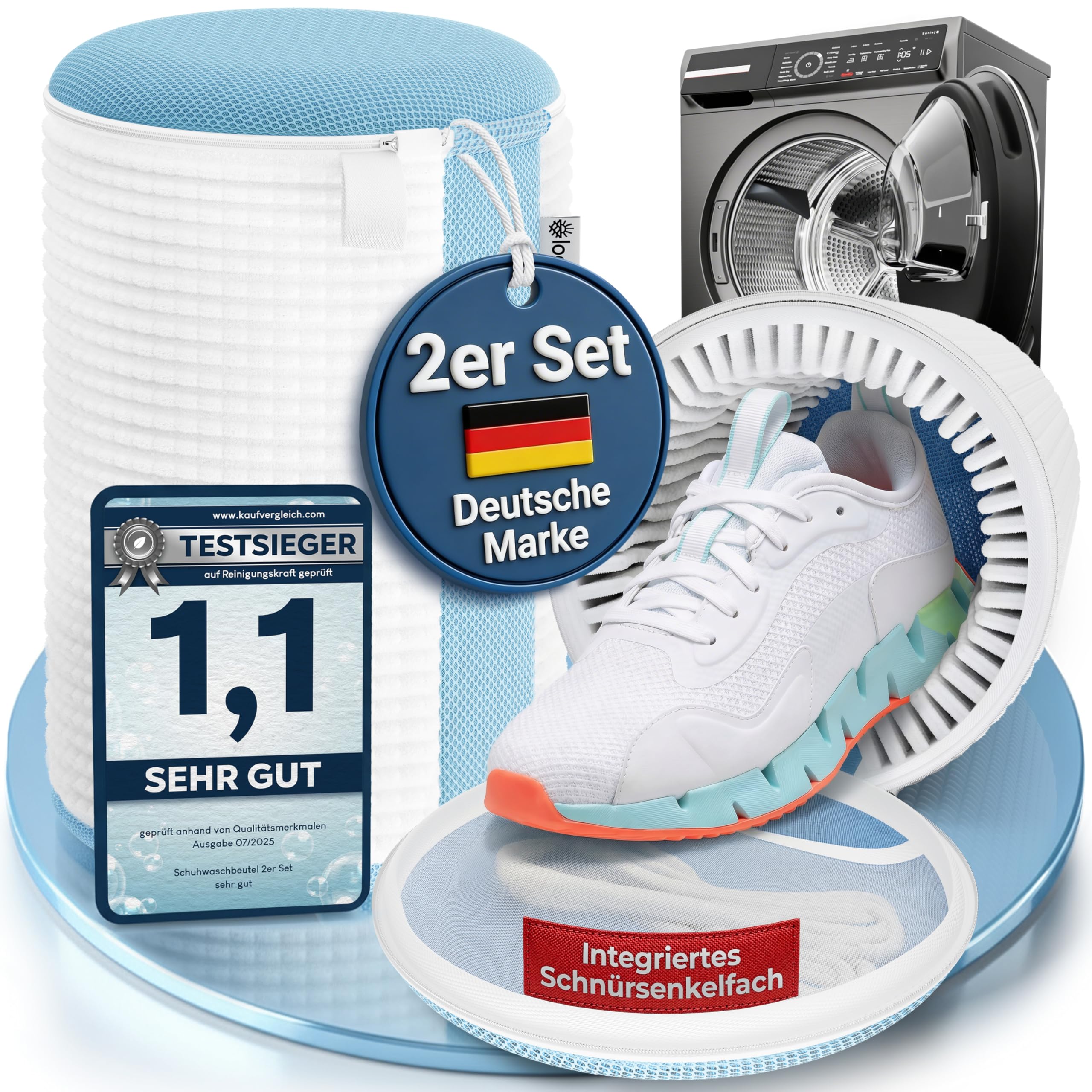 Schuhwaschbeutel Waschmaschine - 2 Stück - Wäschesack Schuhe - Waschbeutel Schuhe - Schuhbeutel Waschmaschine