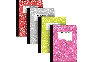 4 Pack Pink Wide Ruled Composition Notebooks Set