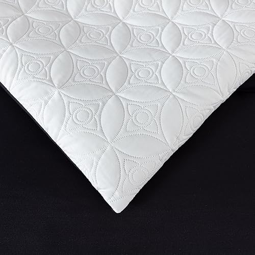 Vista 59 de Chezmoi Collection Upland - Juego de edredón acolchado de retales, 7 piezas, morado/negro/gris, tamaño matrimonial Púrpura/Negro/Gris