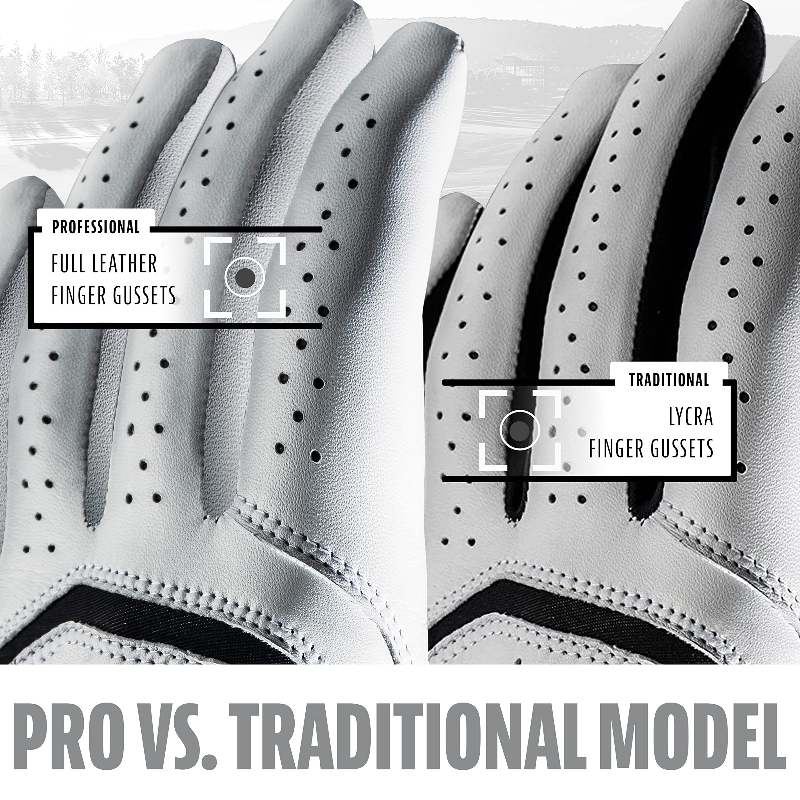 Franklin Sports Golf Glove - Pro Golf Gloves - Premium Leather Golfing Glove - Maximum Grip - White - Right Hand Glove - Adult Extra Large