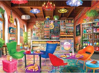 RoseArt My Happy Place - Boho Coffeshop - 750 Piece Jigsaw Puzzle for Adults