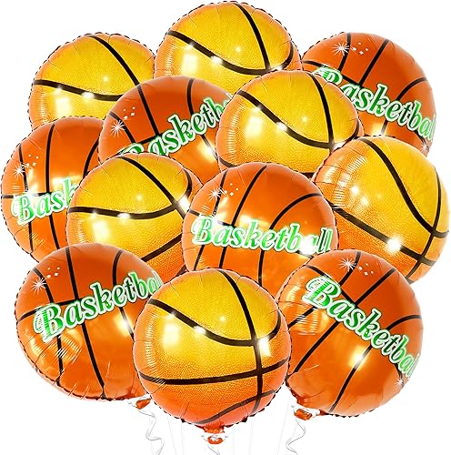 Globos grandes de baloncesto de 18 pulgadas, paquete de 16, decoraciones de fiesta de baloncesto, suministros de fiesta de cumpleaños con temática Globos grandes de baloncesto de 18 pulgadas, paquete de 16, decoraciones de fiesta de baloncesto, suministros de fiesta de cumpleaños con temática