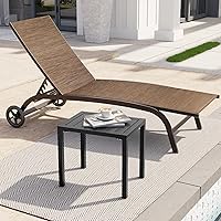 Vista 2 de Crestlive Products Mesa auxiliar para exteriores, mesa auxiliar rectangular de aluminio, mesa de café para patio pequeño para interiores y Negro