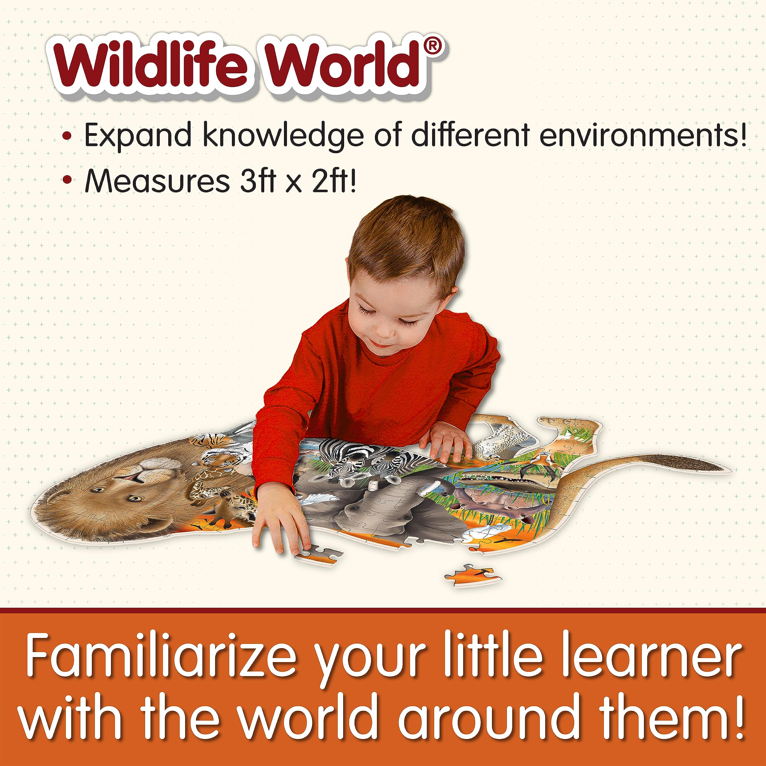 The Learning Journey: Wildlife World - Safari Puzzle -200pcs, 36” x 24”, Multicolor, 200 pièces, 91 cm x 60 cm - Image 3