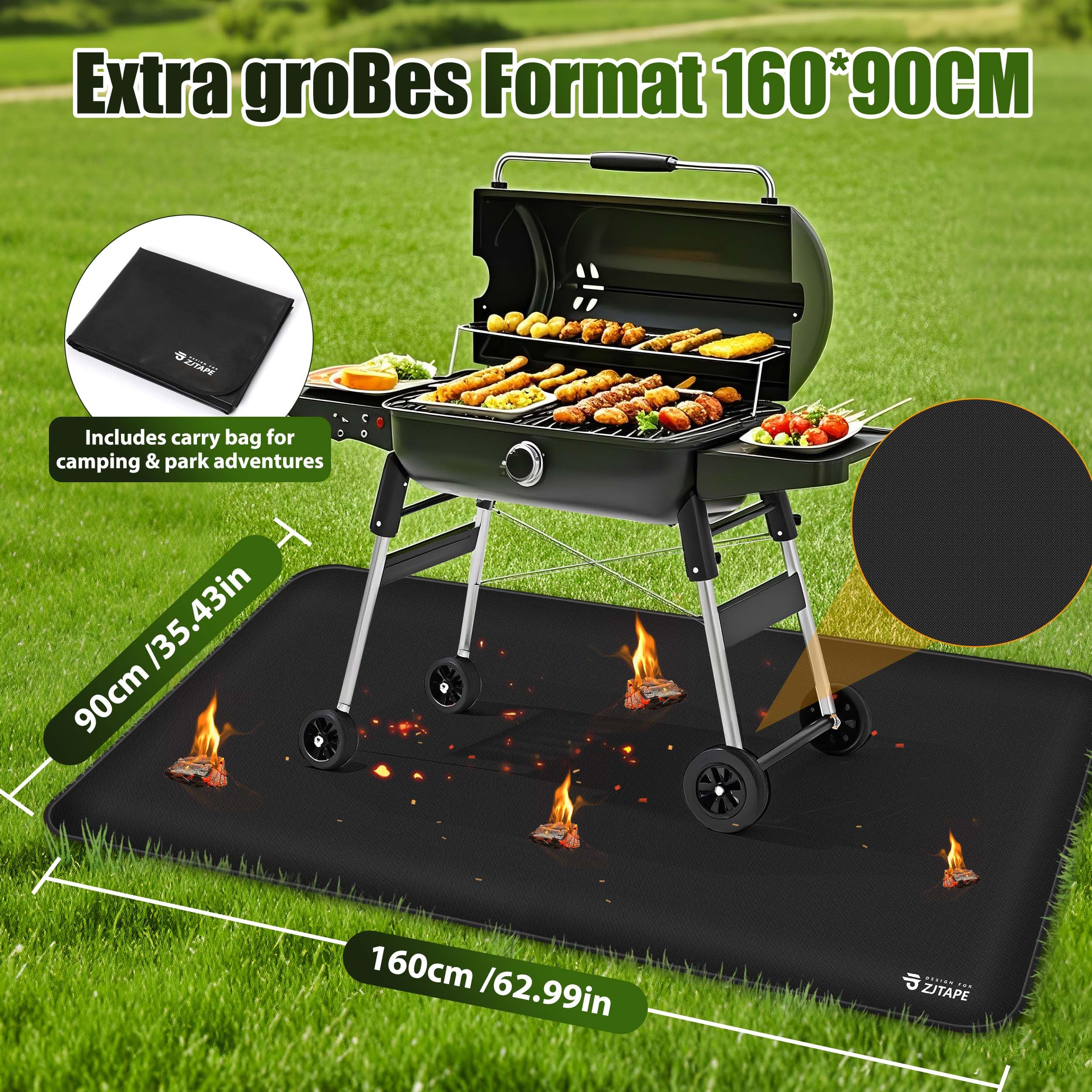 Vuurvaste Open Haard Mat - Vloer Barbecue Mat - Grill Mat Brandvertragende Open Haard Front Mat Vloerbeschermer Voor Kachel Open Haard Barbecue En Gri