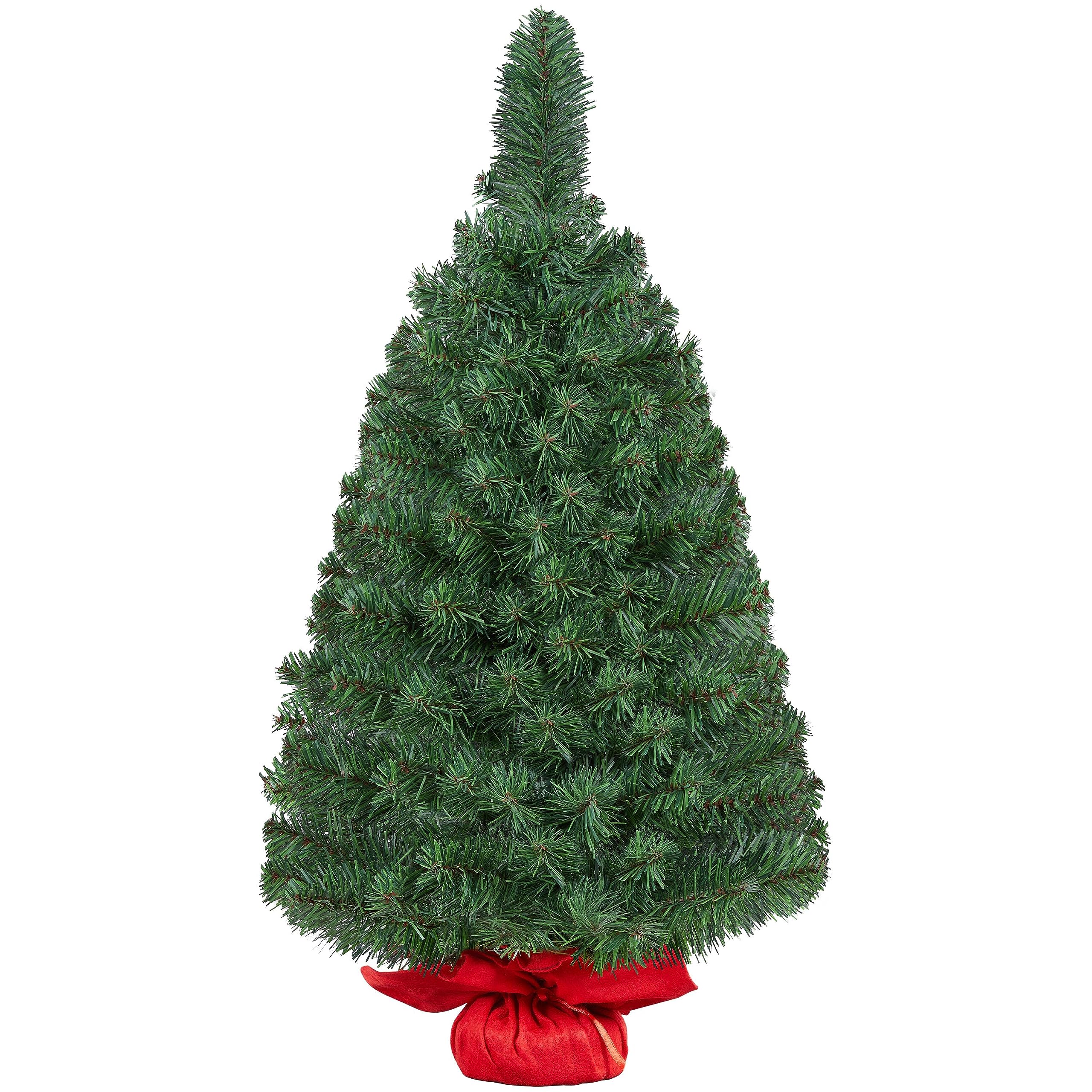 Yaheetech3ft Tabletop Artificial Mini Christmas Tree Includes Cloth Bag Base for Bedroom Table Desk Porch, Little Xmas Tree for Home Office Holiday Decor