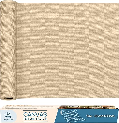 Vista 180 de KING MOUNTAIN Cinta de reparación de lona, parche para equipos para exteriores, 4 x 63 pulgadas, impermeable, autoadhesiva para reparar cubiertas