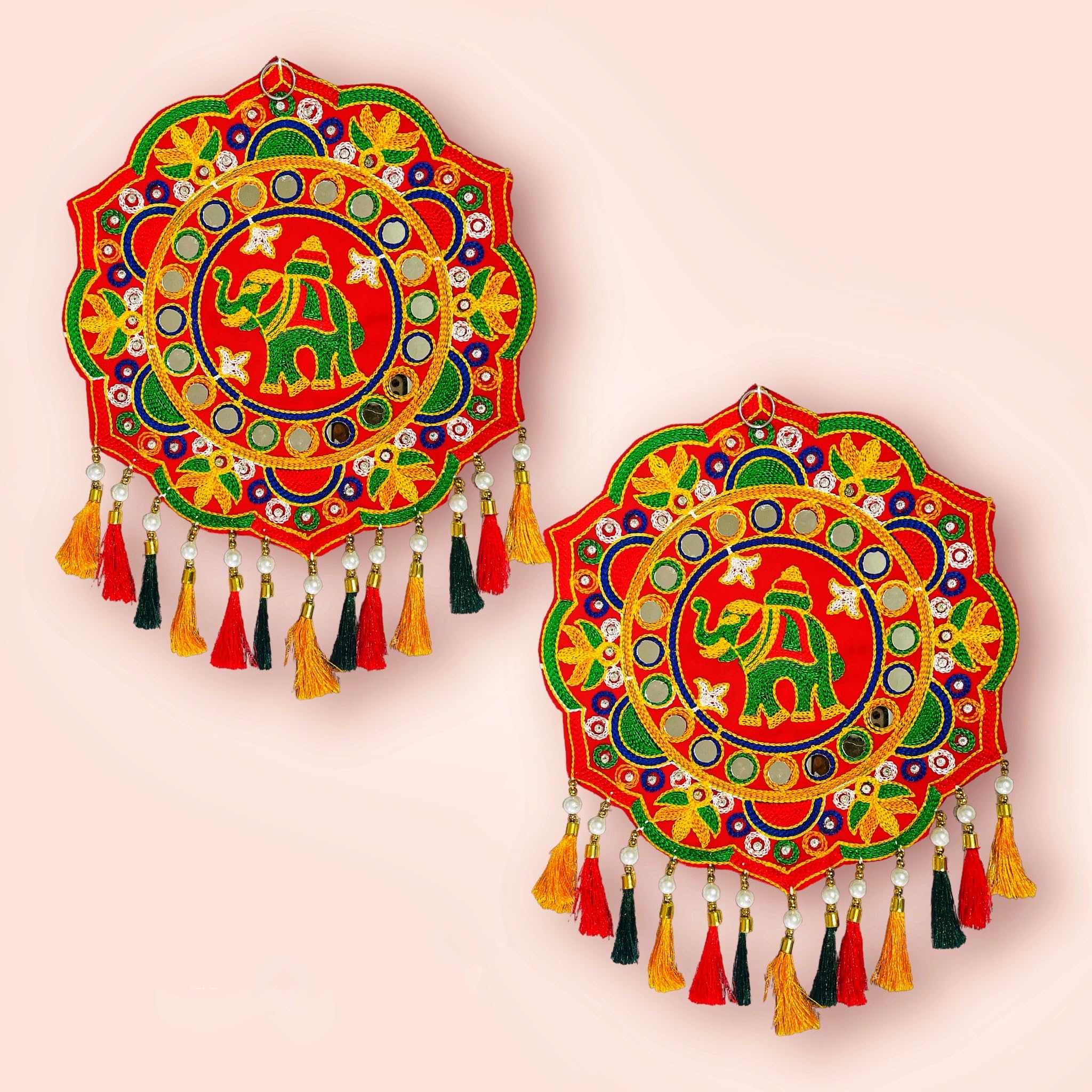 TORNORY Velvet Door Hangings For Home Decoration | Latkan | Jhumar | Stylish Torans For Entrance Door(Set Of 2 Pieces) (Round-Todla03), Multicolour (B0CCJ2SS8P) Amazon Price History, Amazon Price Tracker