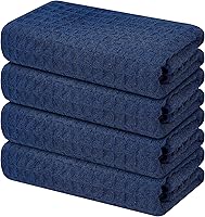 Vista 11 de Homaxy Toallas de cocina de microfibra con tejido de gofre, 16 x 28 pulgadas, ultra absorbentes y de color sólido, paquete de 4, gris