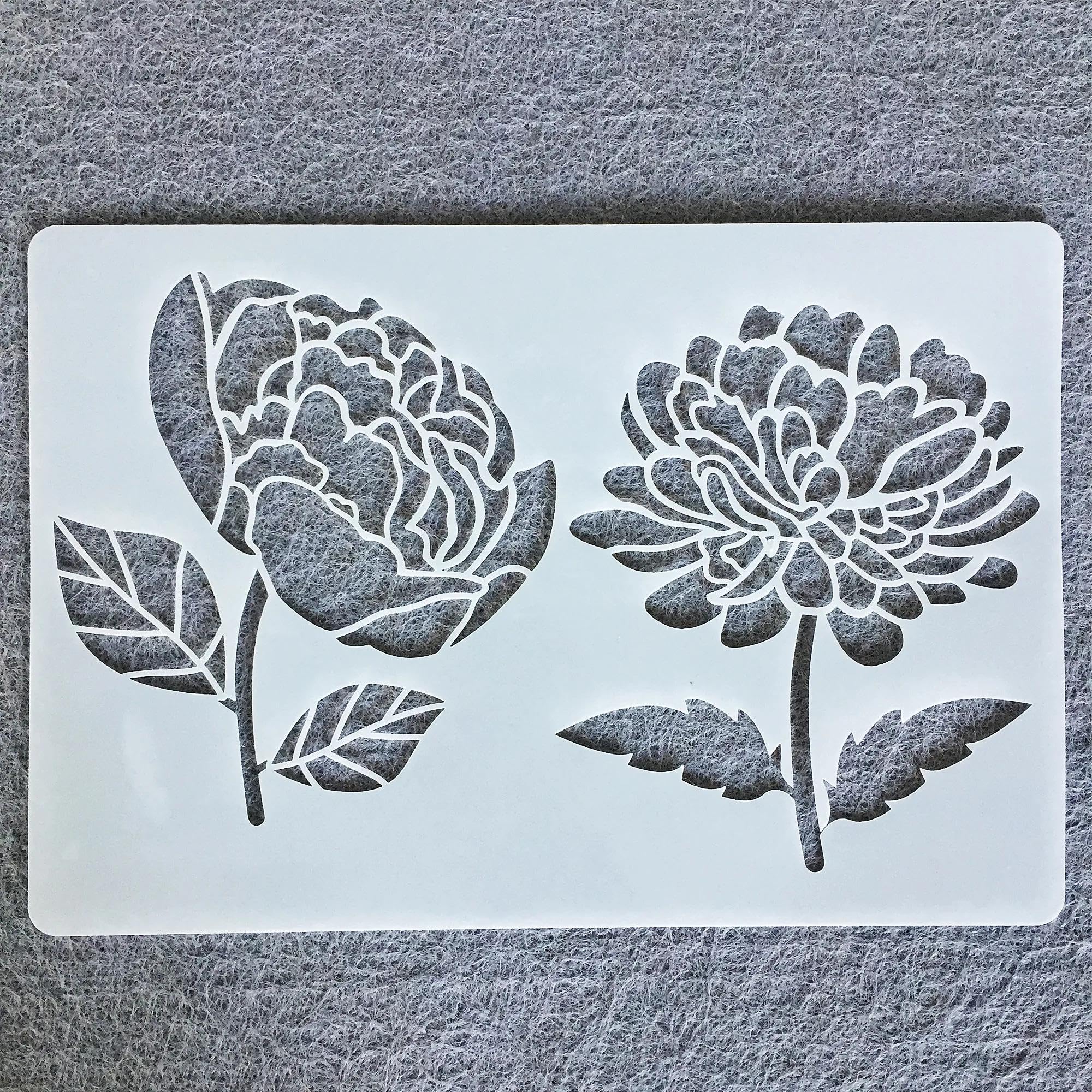 10 stencil artistici da 26 cm, motivo: fiori d'acero, gabbia per uccelli, per progetti artigianali, stencil per pittura su legno, parete, tessuto, roccia, lavagna