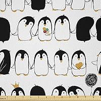 Vista 48 de Ambesonne The Yard, tela de mariquitas de The Yard, flores exóticas hibisco hawaiano follaje ilustración botánica flor de primavera, tela