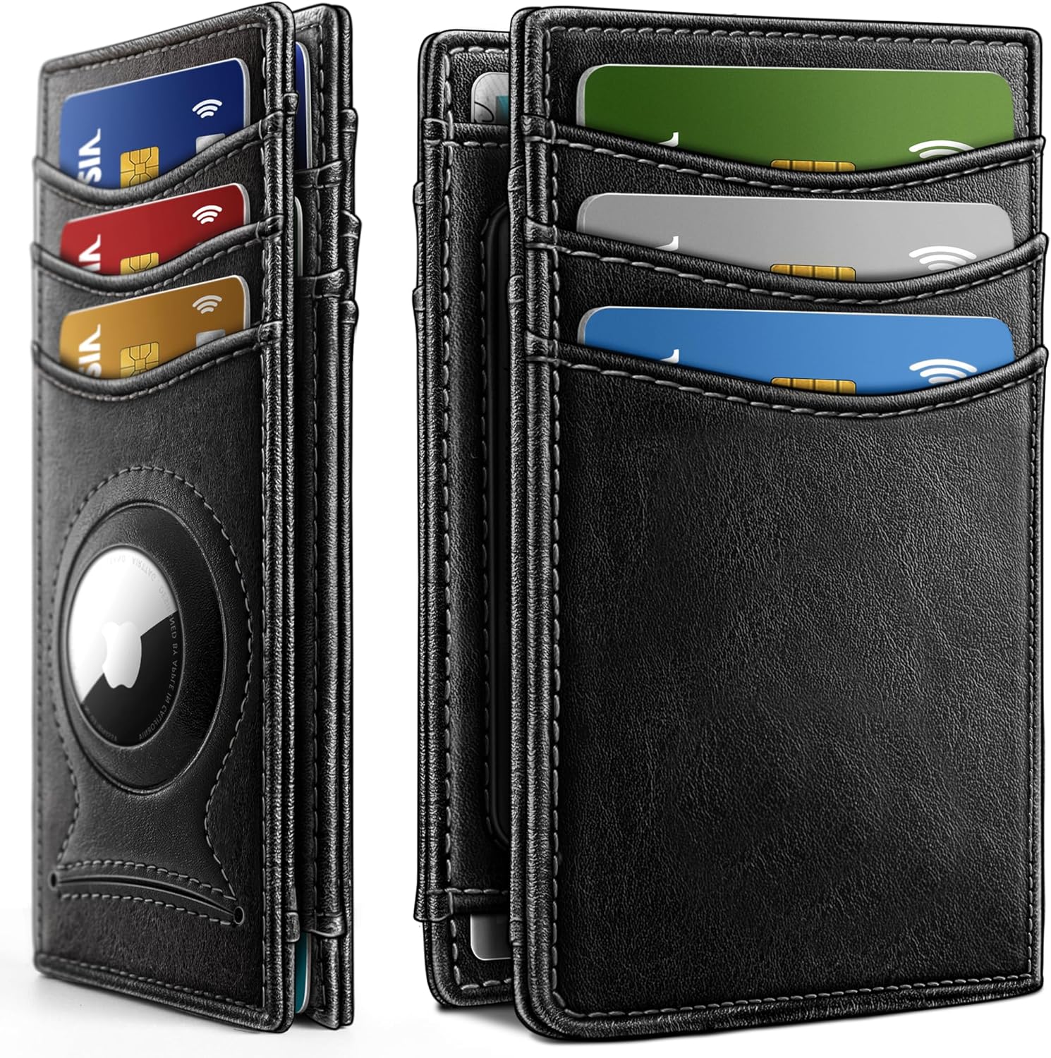 BULLIANT Slim Wallet For Men 12Cards,Magnetic Flip Build-in Money Clip Airtag Compatible-RFID Blocking