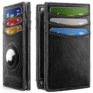 BULLIANT Slim Wallet For Men 12Cards,Magnetic Flip Build-in Money Clip Airtag Compatible-RFID Blocking - Amazon product rated Grade A