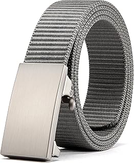 Nylon Ratchet Belts for Men - Adjustable Web Belt - Automatic Slide Buckle for Casual Golf Work