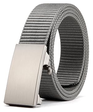 CHAOREN Nylon Ratchet Belts for Men - Adjustable Web Belt - Automatic Slide Buckle for Casual Golf Work