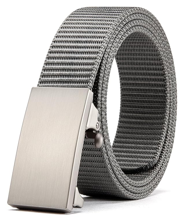 CHAOREN Nylon Ratchet Belts for Men - Adjustable Web Belt - Automatic Slide Buckle for Casual Golf Work
