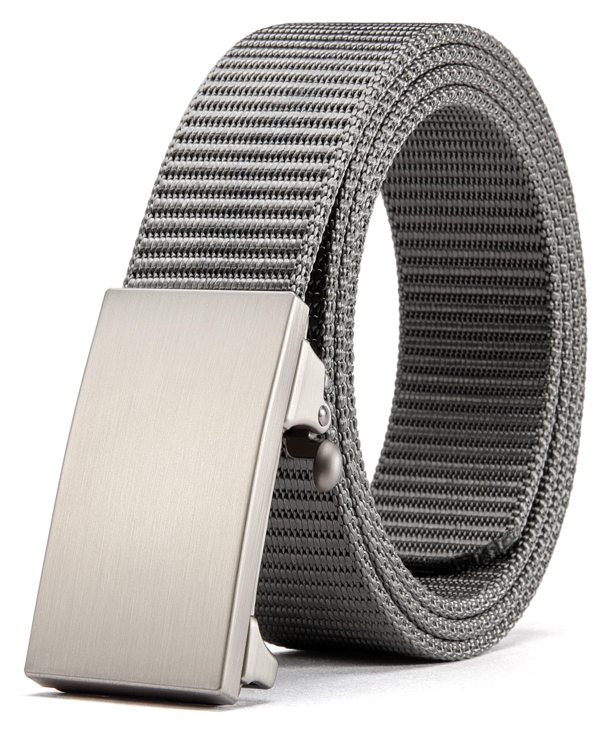 CHAOREN Nylon Ratchet Belts for Men - 1 3/8" Adjustable Web Belt - Automatic Slide Buckle for Casual Golf Work