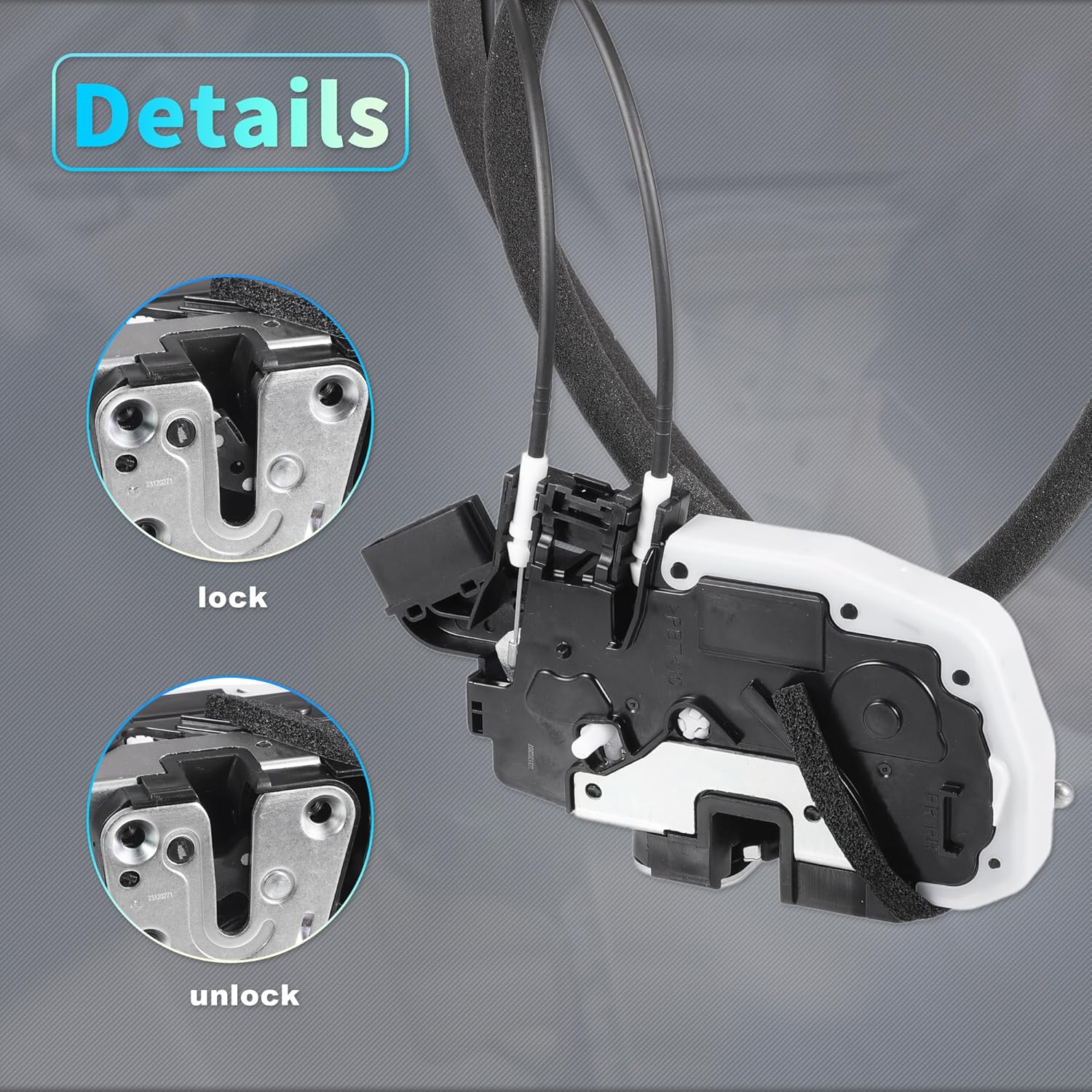 X AUTOHAUX Replacement Rear Right Passenger Side Power Door Lock Actuator Motor with Cable for Nissan Versa 2012-2019 Door Latch Actuator Assembly Replace No.825003BA1A Black