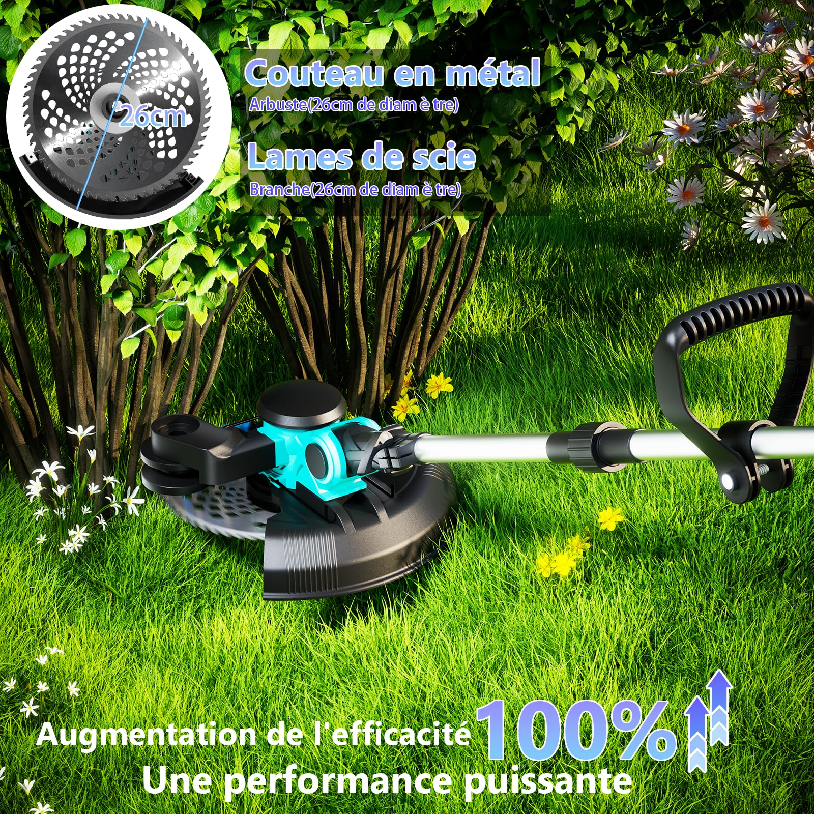 Coupe Bordure sans Fil, 4 en 1 Debroussailleuse Electrique sans Fil