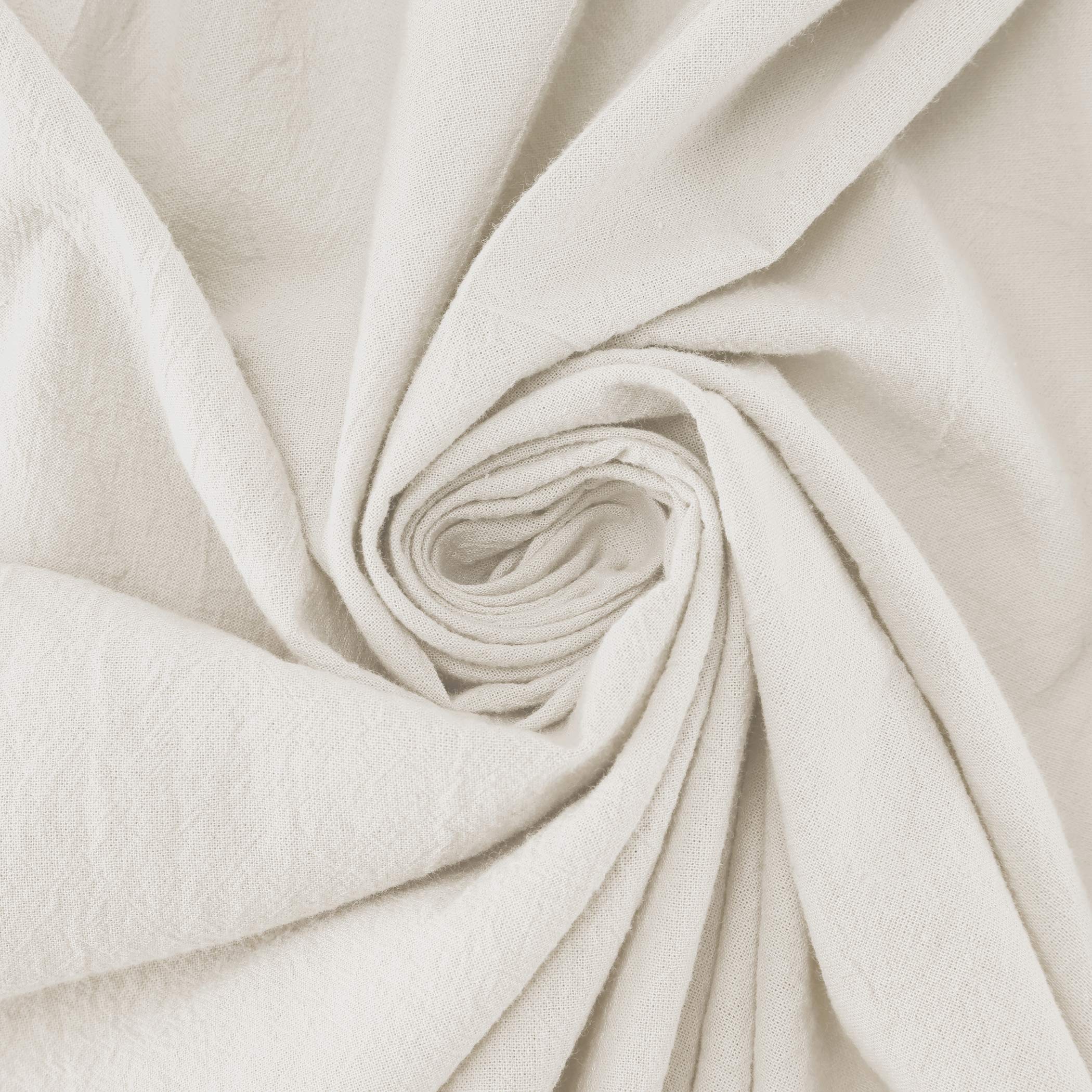 Archaeo Tenda in cotone lavato con linguetta intrecciata, 132 x 213 cm, bianco crema