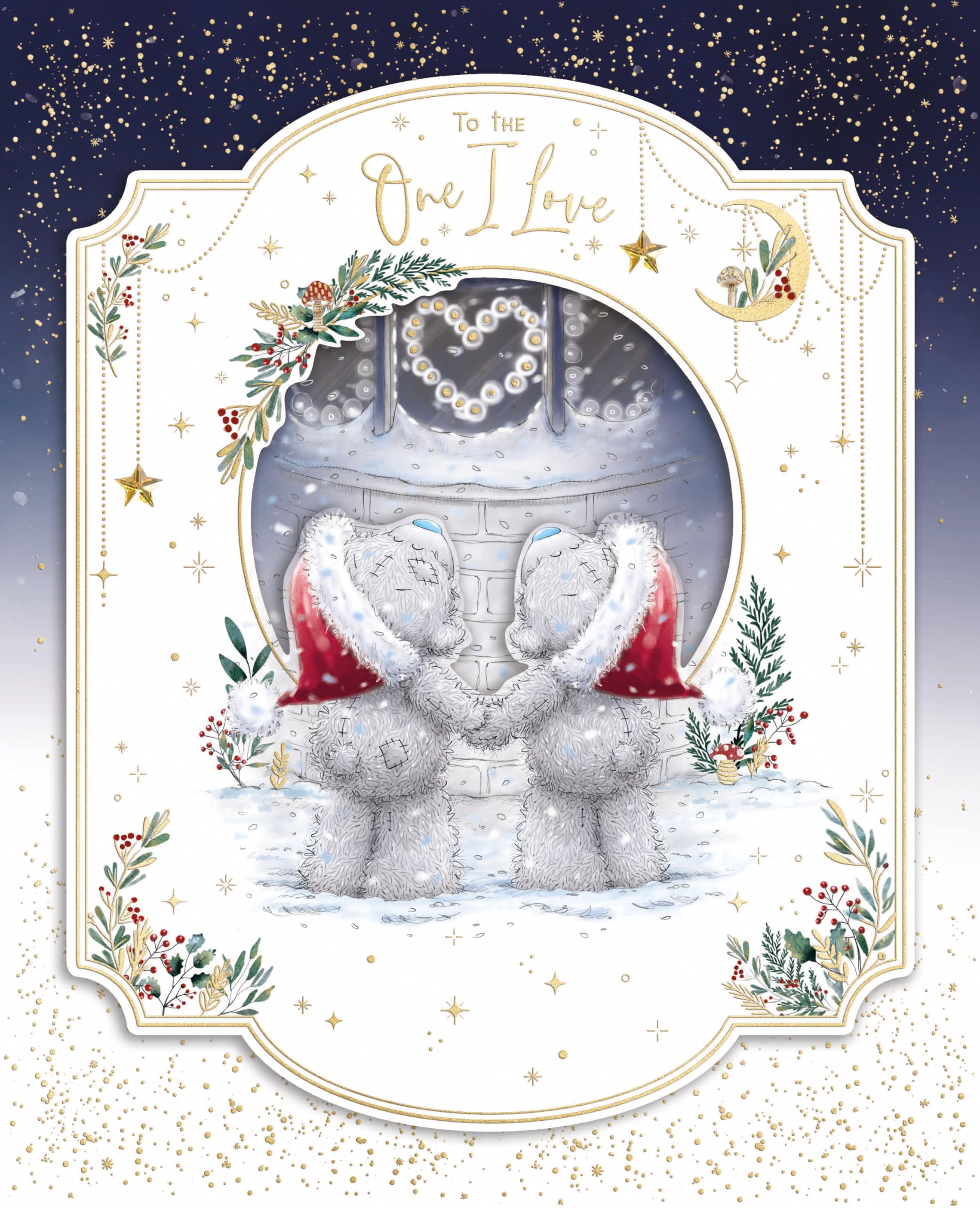 Me To You Tatty Teddy Luxury Handmade Christmas Card In Keepsake Box To The One I Love 8x10ins - Official Collection
