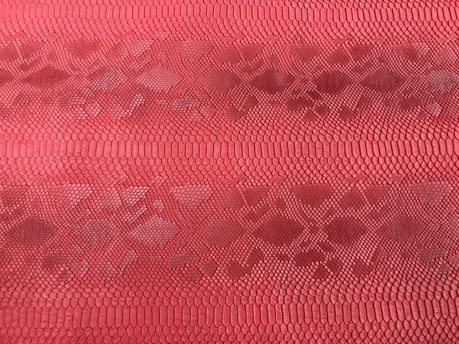 Red Matt Faux Viper Snake Skin Vinyl-faux Leather-3D Scales-sold By The Yard.
