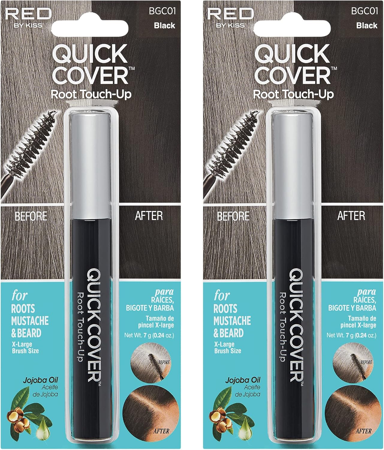 RED by KISS Quick Cover Root Touch Up Rescue, Mascara Natural Water