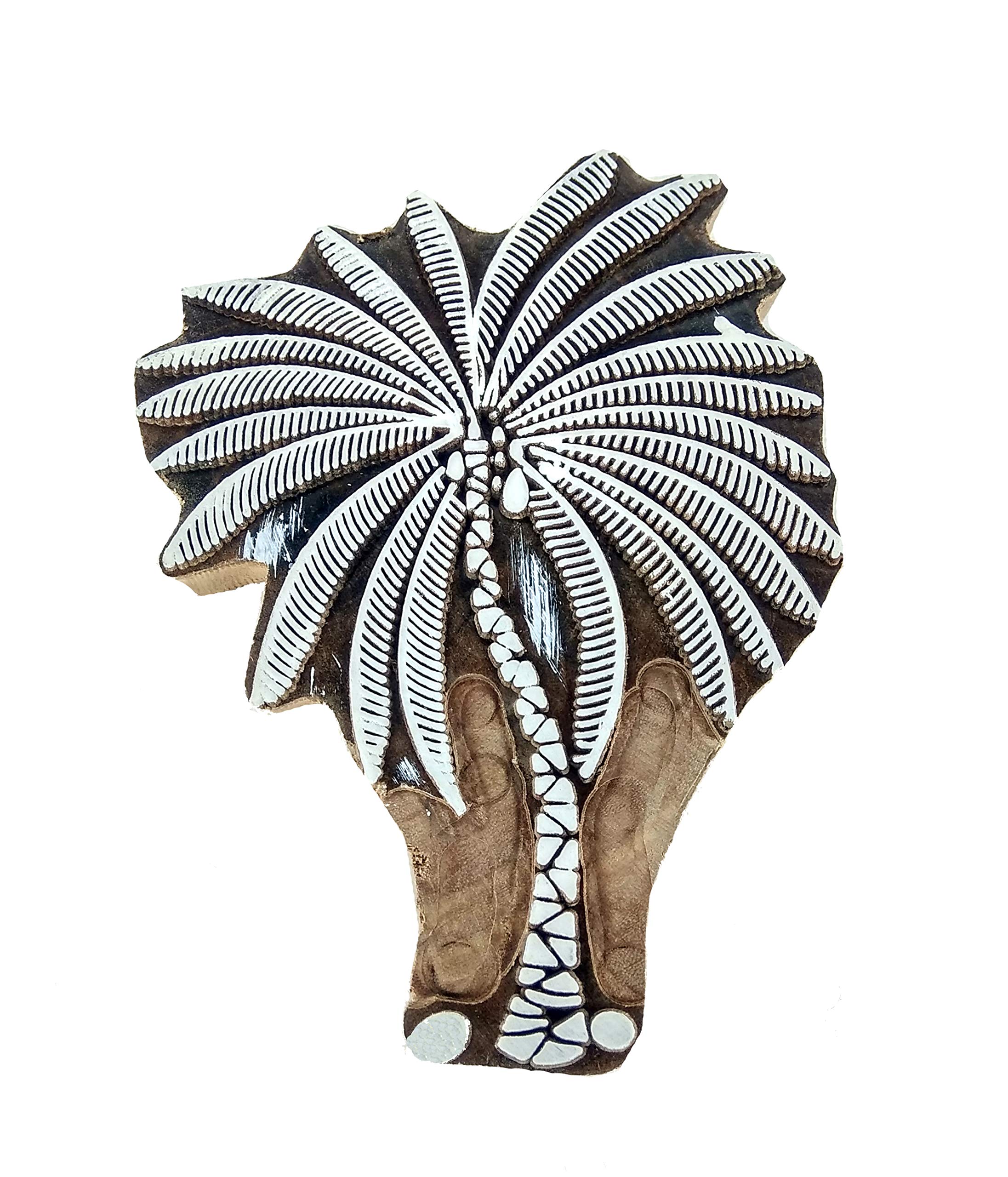 Rastogi Handicrafts Drewniane klocki do drukowania ręcznie rzeźbione do drukowania tkanin, ceramiki, rękodzieła, tatuażu ciała, scrapbookingu nadruk drewniana pieczątka wykonana z drewna (Design_B)