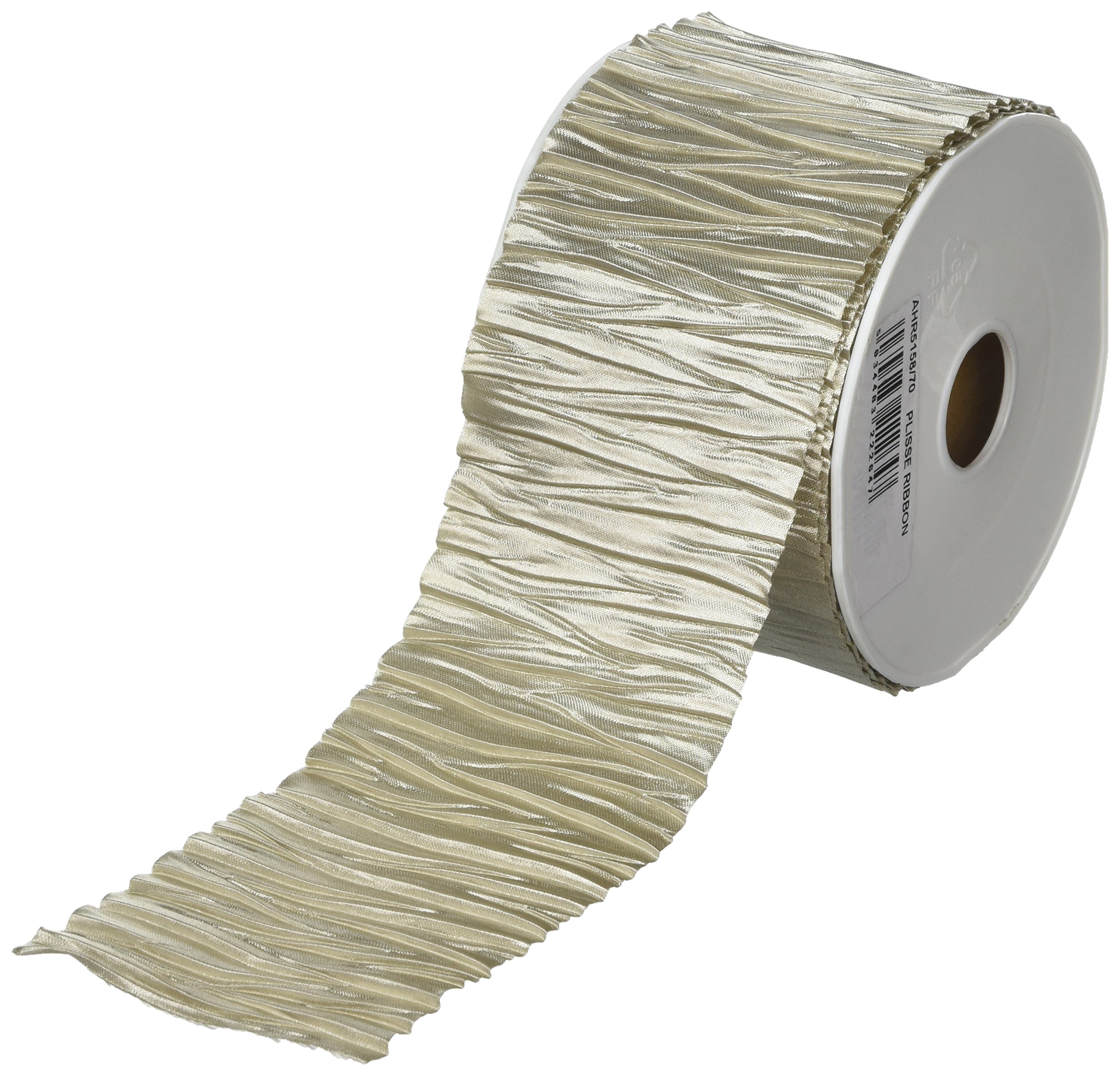 Vivant Plisse Ribbon, Polyester, Taupe, 11 x 11 x 8 cm