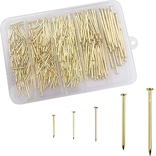400pcs Premium Hardware Nails Assortment Kit，Good Hardness Picture Hanging Nails,Wall Nails，5 Sizes