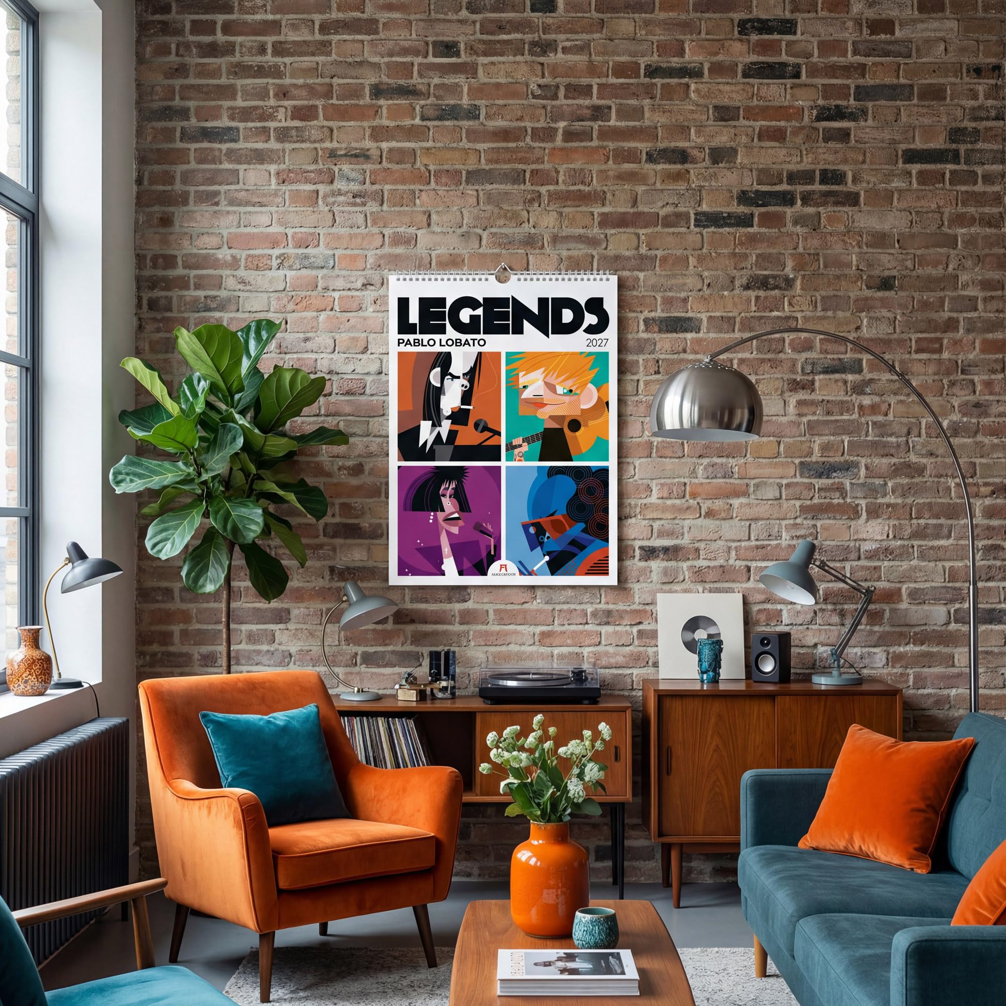 Legends Kalender 2027 | Musiklegenden | Außergewöhnlicher Musik-Kalender im großen Hochformat (50x66 cm) | Rock & Pop-Musiker-Portraits | Pablo Lobato