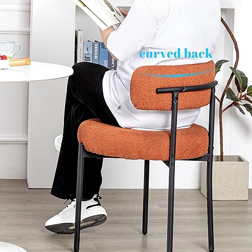 Miniatura 6 de DYHOME Juego de 4 Sillas de Comedor Boucle, Sillas de Cocina y Comedor Tapizadas, Sillas Laterales con Cojines Gruesos y Patas de Metal para Cocina