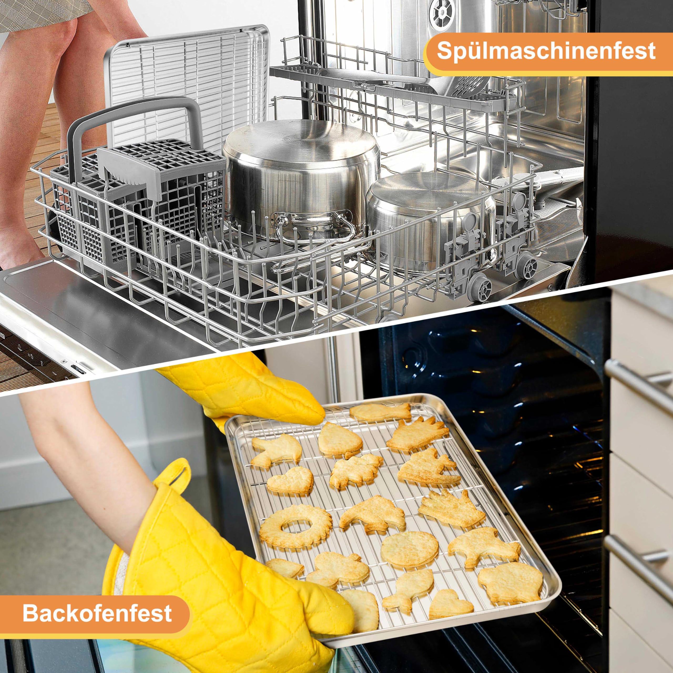 Set Teglie Da Forno Herogo - 2 Teglie E 2 Griglie In Acciaio Inox 18/0, Per Cottura E Raffreddamento - Foto 10